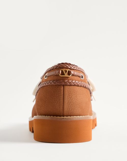 Valentino Garavani - Palm Avenue Bootsschuhe Aus Velours-wildleder - Tabak - Mann - Loafers Und Drivers